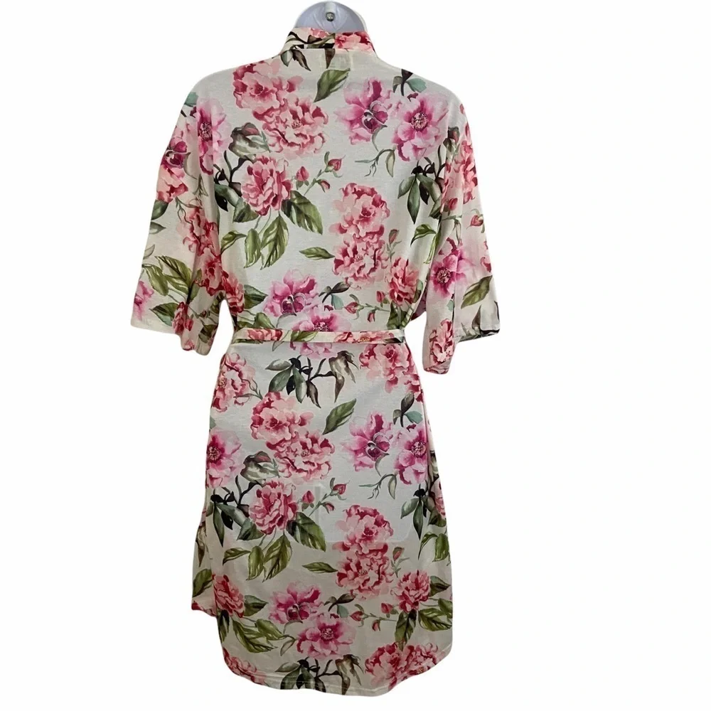 Show Me Your Mumu Brie Pink Floral Belted Robe OS Sleepwear Loungewear